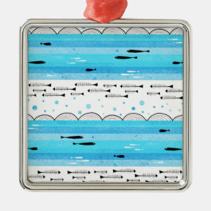 Fishes in the sea metal ornament