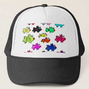 fishes marine life swimming water trucker hat