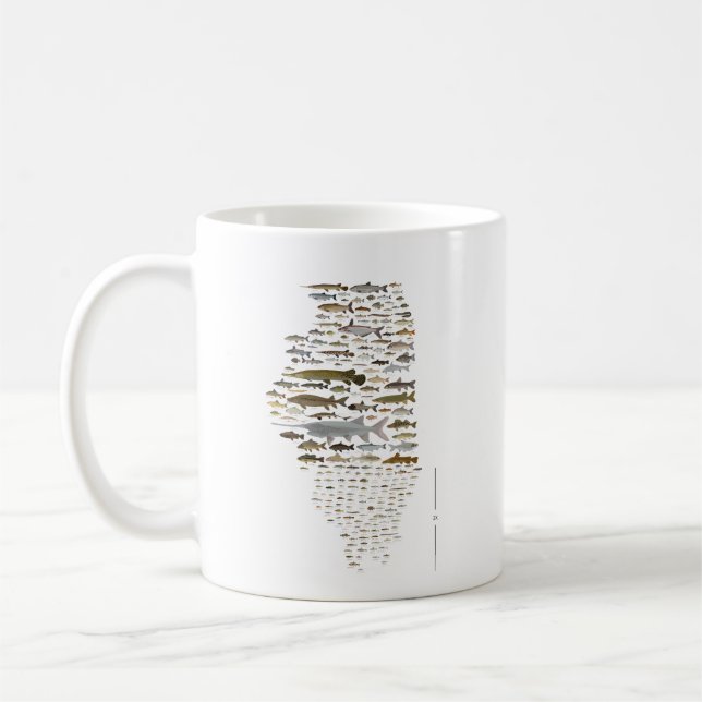 Fishes of Illinois Poster Coffee Mug (Left)