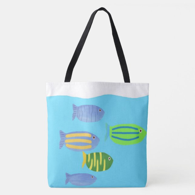 fishes painting tote bag (Front)