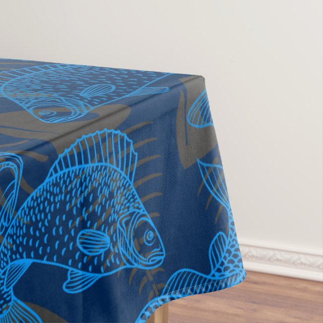 Fishes Pattern 01 Hidden bones.B DRed BG Tablecloth (In Situ)