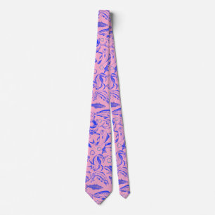 Fishes pattern blue 10.b Lpink BG Tie