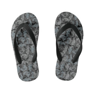 Fishes pattern, dual colours b. Black BG Kid's Flip Flops