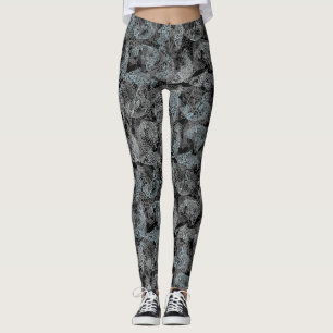 Fishes pattern, dual colours b. Black BG Leggings