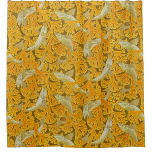 FISHES ,YELLOW ALGAES Art Nouveau Animal Pattern
