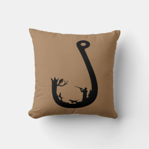 Fishhook Coon Hunter Coonhounds Treeing Coon Throw Pillow