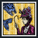 Fishhook - Pop Goth Nightmare Surreal Art Poster<br><div class="desc">Fishhook (one of 6 designs) from the "Pop Goth Nightmare" Series 2022 by American artist Dean A. Kendrick. 20" x 20" glossy poster. Virtual blue tigerfish are air-swimmers and can be trying. Keep a fishhook handy. A gothic/pop art hybrid drawn by hand with marker on paper, digital process and colour....</div>