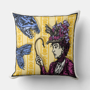 Fishhook - Pop Goth Nightmare Surreal Art Square Throw Pillow