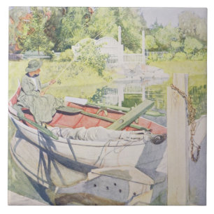 Fishing, 1909 tile