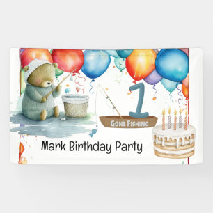 Fishing 1st Birthday for Boy  Banner