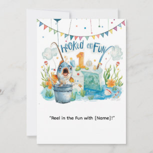 Fishing 1st Birthday for Little Anglers Party  Invitation
