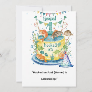 Fishing 1st Birthday for Little Anglers Party  Invitation
