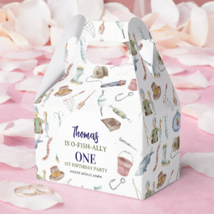 Fishing 1st Birthday   O-Fish-Ally One party Favor Box
