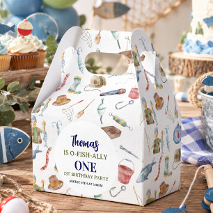Fishing 1st Birthday   O-Fish-Ally One party Favor Box