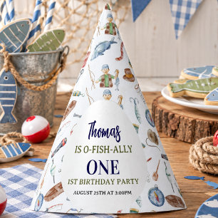 Fishing 1st Birthday   O-Fish-Ally One party Hat