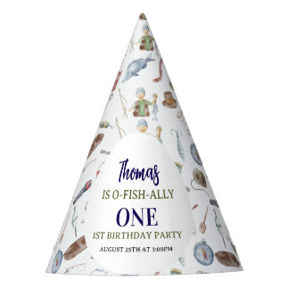 Fishing 1st Birthday | O-Fish-Ally One party Party Hat