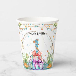 Fishing 1st Birthday Party with Cake decoration  Paper Cups