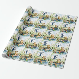 Fishing 1st Birthday Wrapping Paper