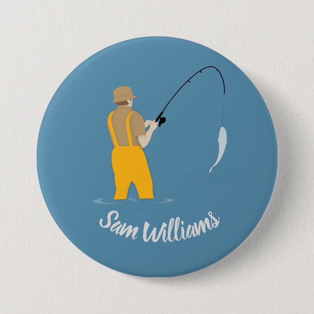 Fishing 3 Inch Round Button (Front)