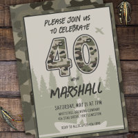 Fishing 40th Birthday Camouflage Woodland Forest