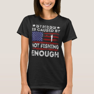 Fishing 4th Of July Usa Flag Bass Fly Fishing T-Shirt