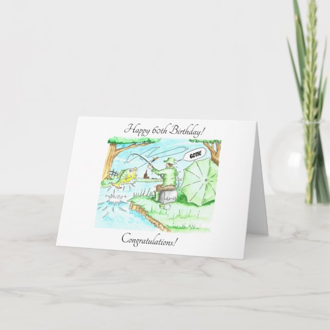 Fishing - 60th Birthday Card (Front)