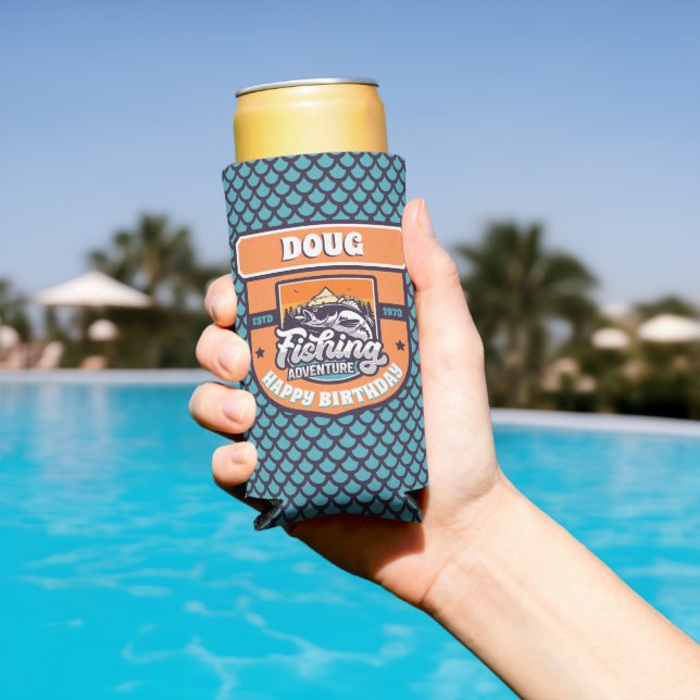 Fishing Adventure Birthday Seltzer Can Cooler (In Situ Pool)