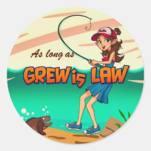 Fishing Adventures: Embracing Grew's Law Classic Round Sticker