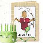 Fishing African American Male Cartoon Birthday Card<br><div class="desc">Is fishing something that guy loves to do?  This card is a sassy and funny way to wish that special man a "Happy Birthday"</div>