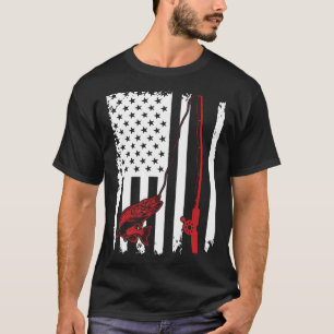 Fishing  American Flag Bass Fishing T-Shirt