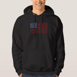 Fishing American Flag Fisherman Patriotic Day 4th Hoodie