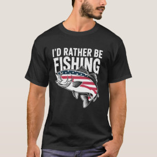 Fishing American Flag Fisherman Patriotic Gift 4th T-Shirt