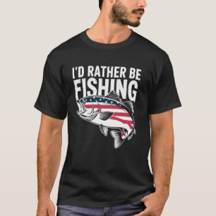 Fishing American Flag Fisherman Patriotic Gift 4th T-Shirt