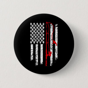Fishing American Flag Husnd Son Grandson Funny Fis 2 Inch Round Button