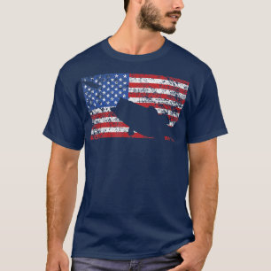 Fishing American Flag , USA Fish Fathers Day Gift T-Shirt