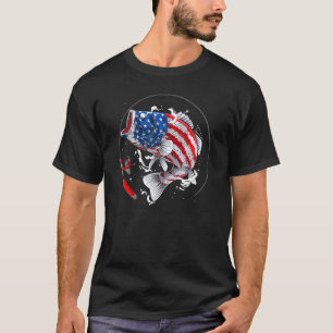 Fishing American Flag Vintage Usa Bass Fisherman 1 T-Shirt