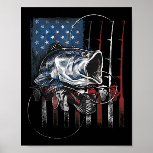 American Flag Bass Fishing Gifts For Fisherman Fish Fishing - American Flag  Bass Fishing - Tapestry