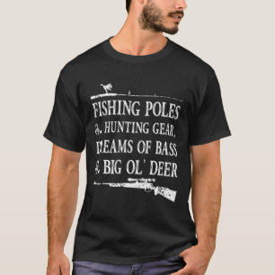 Fishing Amp Hunting 2 Funny Fathers Day Gift For T-Shirt