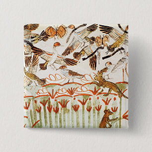Fishing and fowling in the marshes 2 inch square button