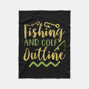 Fishing And Golf Outline Fleece Blanket