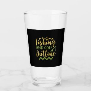 Fishing And Golf Outline Glass