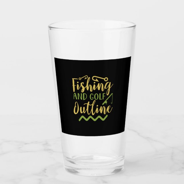 Fishing And Golf Outline Glass (Front)