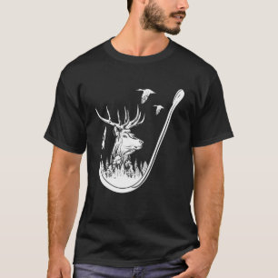 Fishing And Hunting Deer And Duck Hunters Art T-Shirt