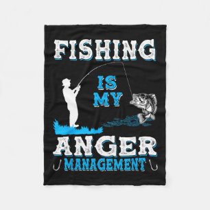 Fishing And Hunting Is My Anger Managements Funny Fleece Blanket