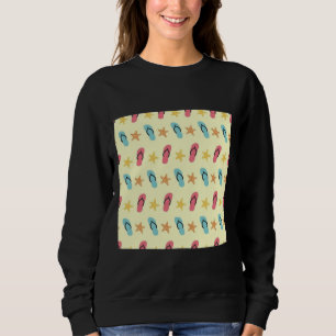 Fishing And Starfish Seamless Vector Pattern Sweatshirt