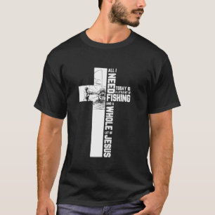 Fishing Angler Cross Jesus Christian  Fisherman T-Shirt