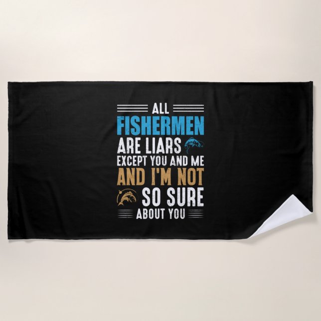 Fishing Art All Fisherman Beach Towel (Front)