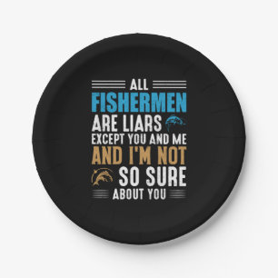 Fishing Art All Fisherman Paper Plate
