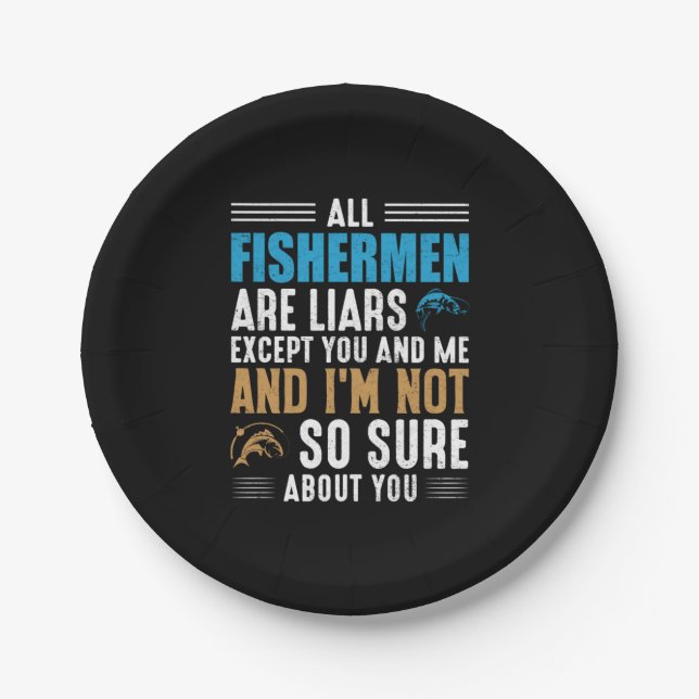 Fishing Art All Fisherman Paper Plate (Front)