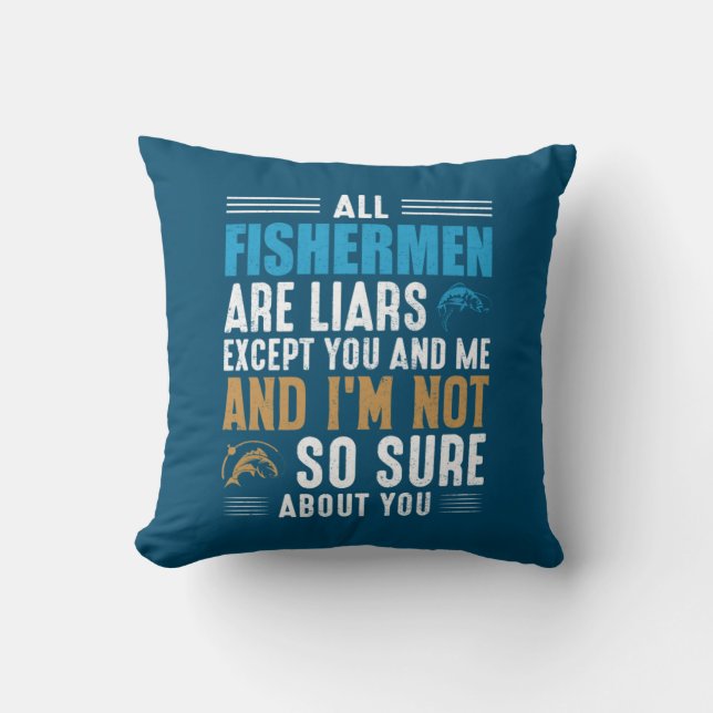 Fishing Art All Fisherman Throw Pillow (Front)